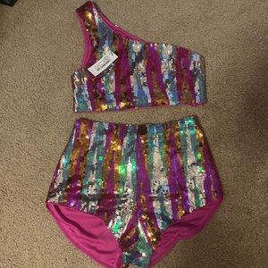 Multicolor Sequin Nasty Gal Set Size 6 NWT